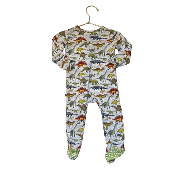 Little Bum Bums Dinosaur Print Footed PJS - Size 9-12 Mo