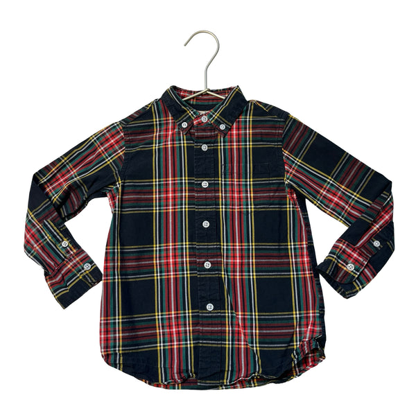 Crewcuts Black Tartan Plaid Button Down Shirt - Size 3