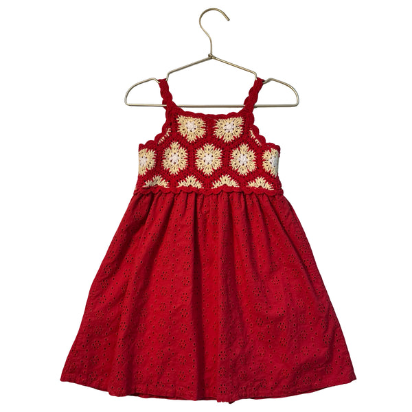 Zara Red Crochet & Eyelet Dress - Size 4