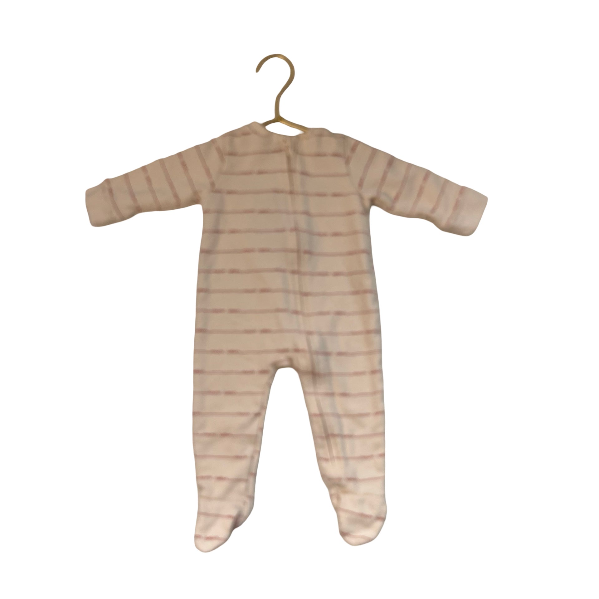 Bout'Chou Ivory & Red 'Mon Coeur' Footed One-Piece - Size 6 Mo