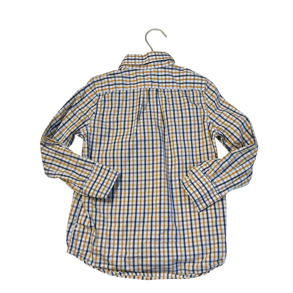 Gap Kids Yellow, White, Navy Check Button Down Shirt - Size S 6-7