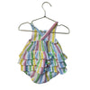 Angel Dear White & Pastel Striped Cotton Gauze Bubble Romper - Size 6-12 Mo