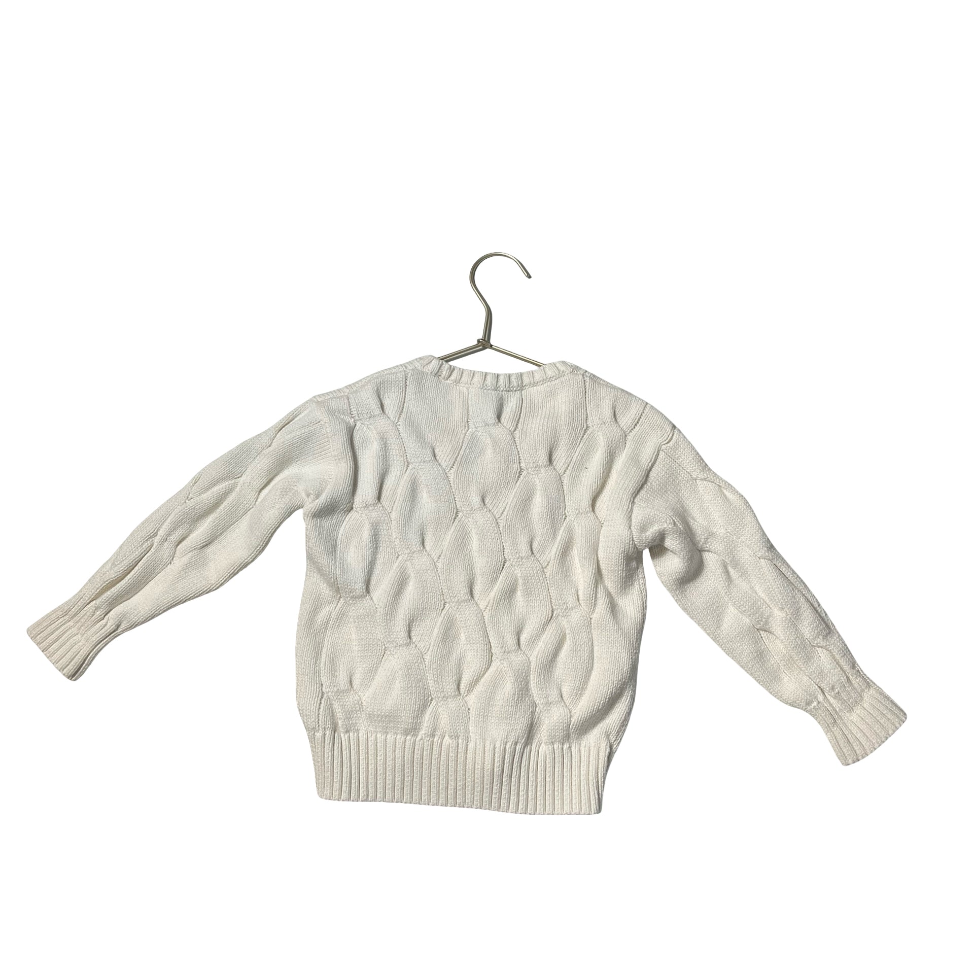Crewcuts Ivory Cotton Cable-Knit Sweater - Size XXS 2-3