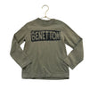 United Colors of Benetton Olive Green Logo Shirt - Size S 6-7
