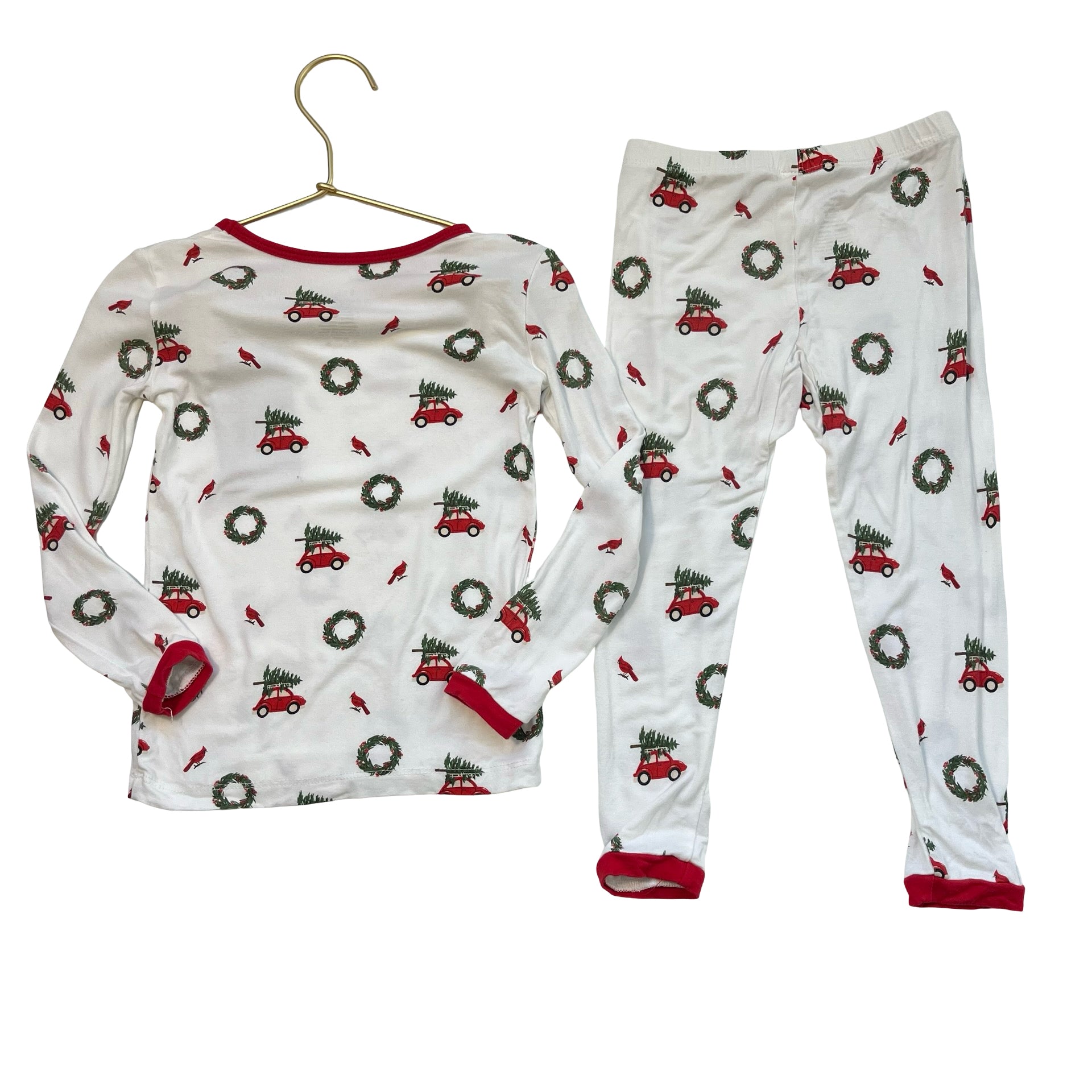 Kyte Ivory, Red, Green Christmas Tree Car PJ Set - Size 3T