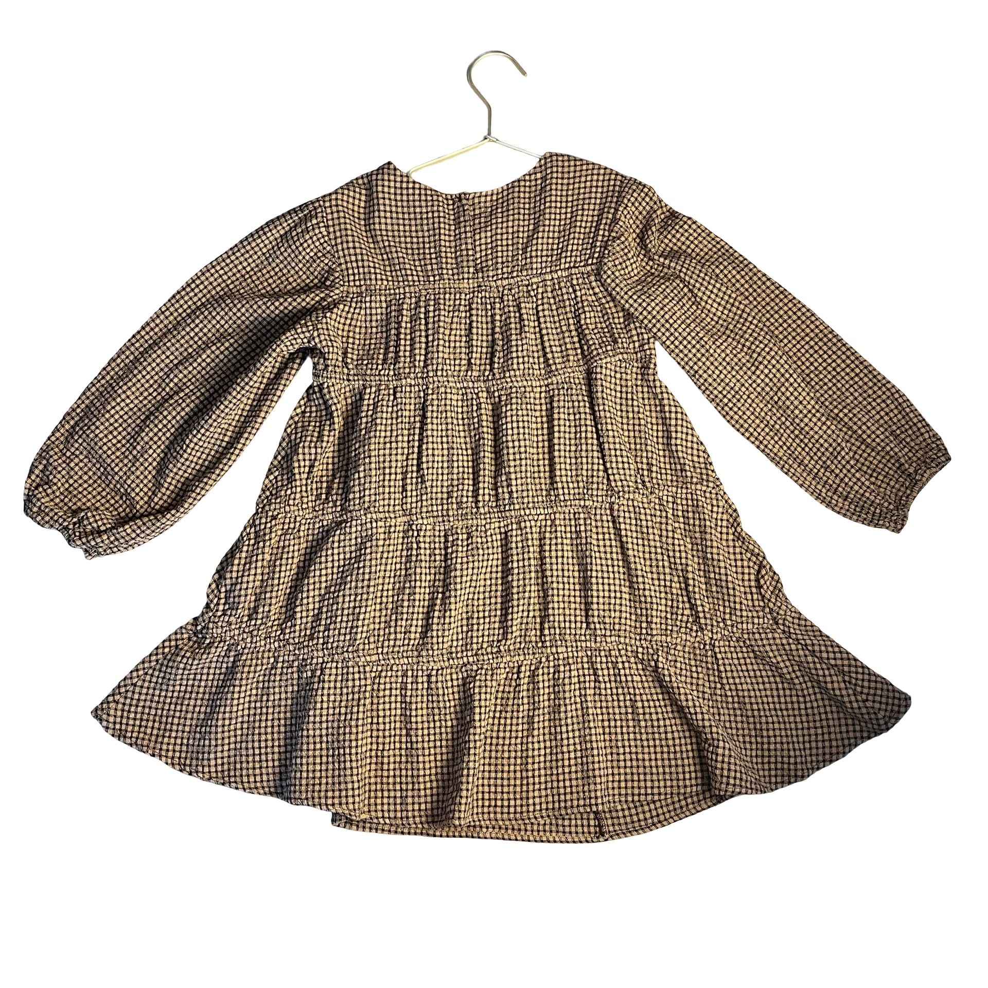 Zara Brown & Black Check Dress - Size 8-9