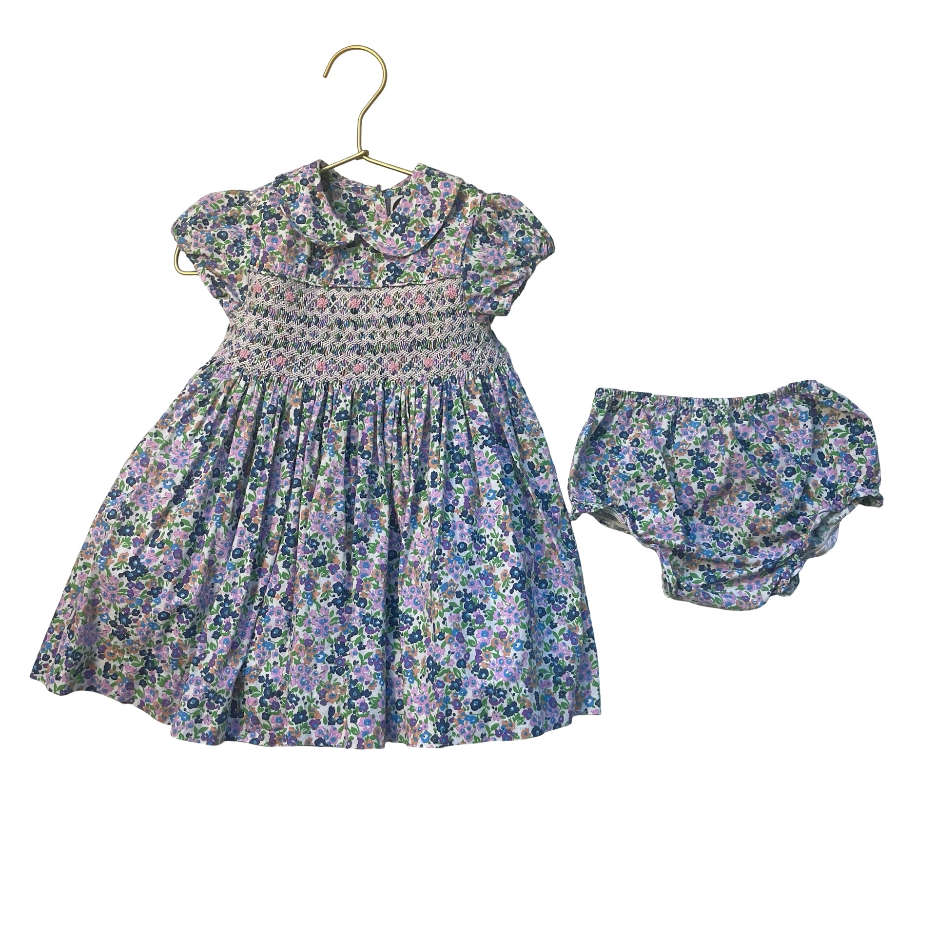 Question Everything Floral Smocked Dress & Bloomers - Size 18-24 Mo