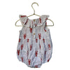 Vignette White & Red Lobster Print Bubble Romper - Size 18-24 Mo