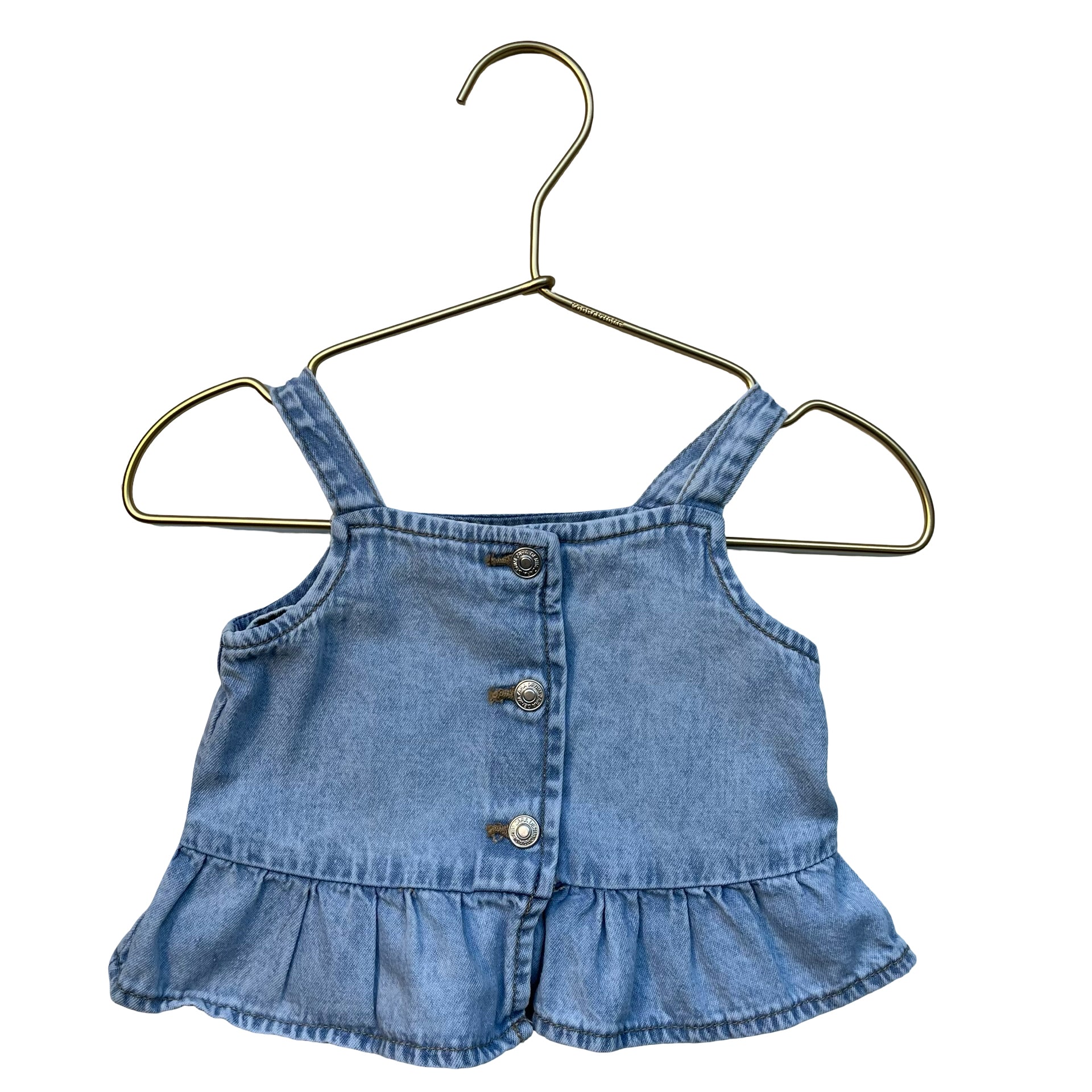 Zara Light Wash Denim Top - Size 1.5Y