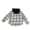 Zara Ivory & Black Plaid Flannel Hooded Button Down Shirt - Size 6
