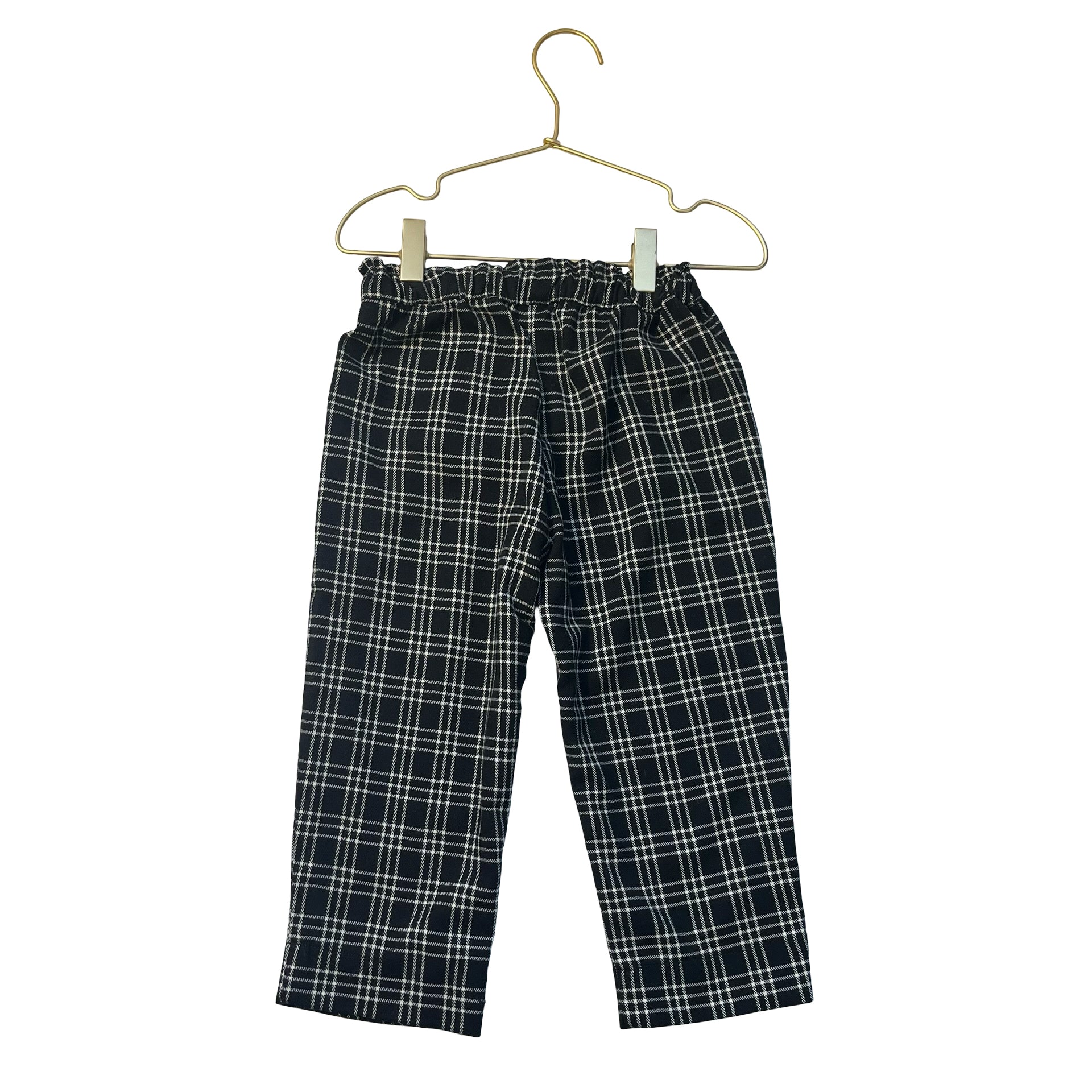 Zara Black & Ivory Plaid Flannel Pants - Size 3-4