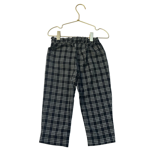 Zara Black & Ivory Plaid Flannel Pants - Size 3-4