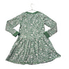 Mini Boden Green & Ivory Woodland Print Dress - Size 9-10Y