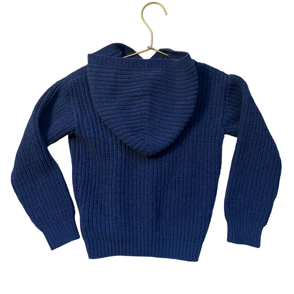 DKNY Navy Hooded Chenille Sweater - Size 4T