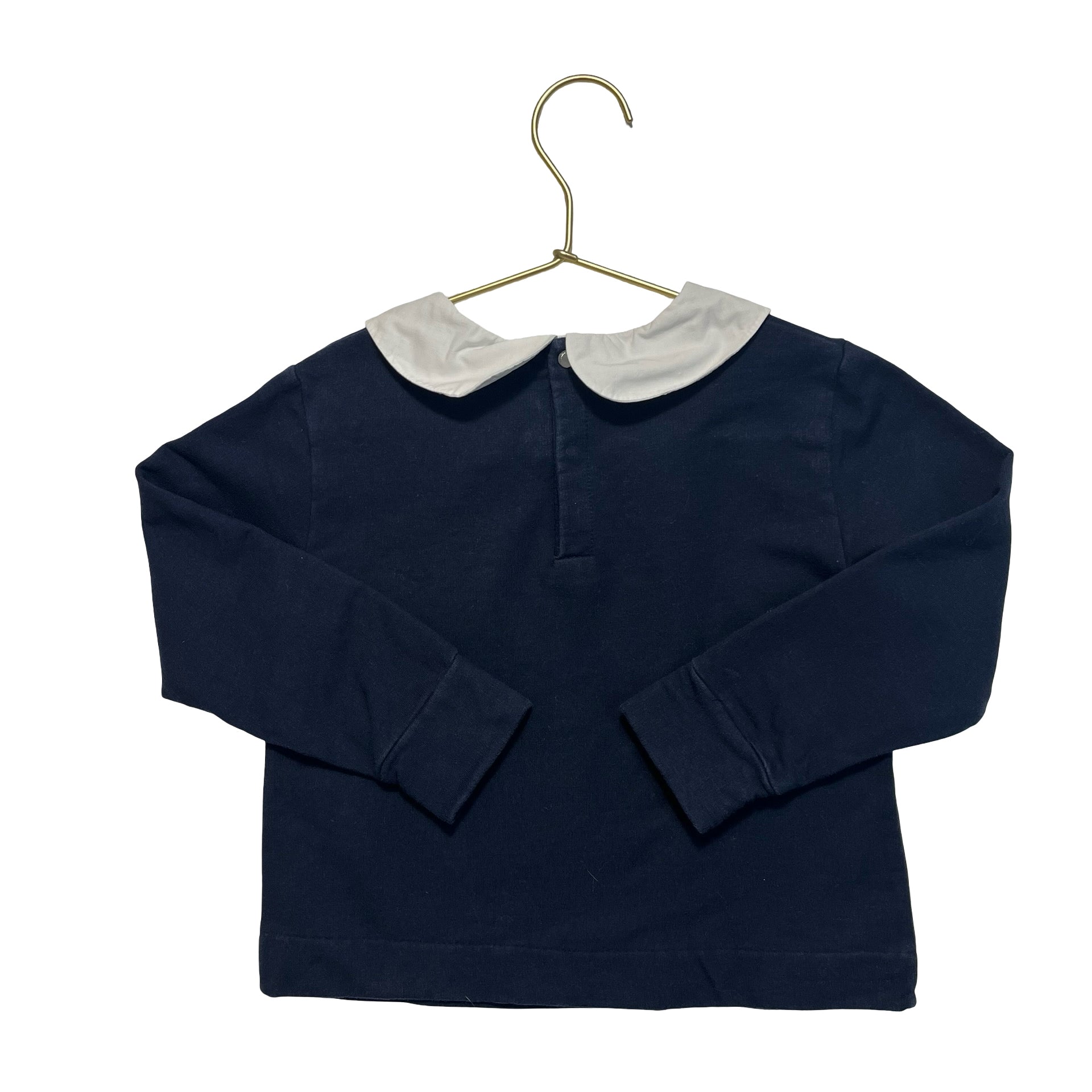 Jacadi Navy Bow Graphic Collar Sweatshirt - Size 6A