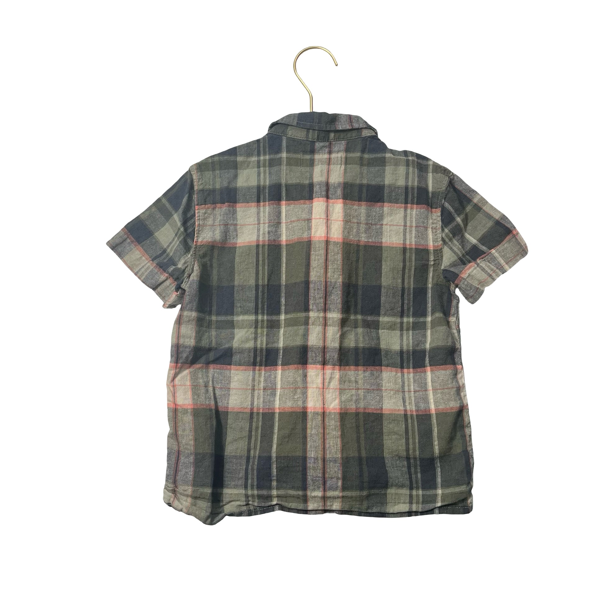 Old Navy Green Plaid Linen-Cotton Button Down Shirt - Size XS 5