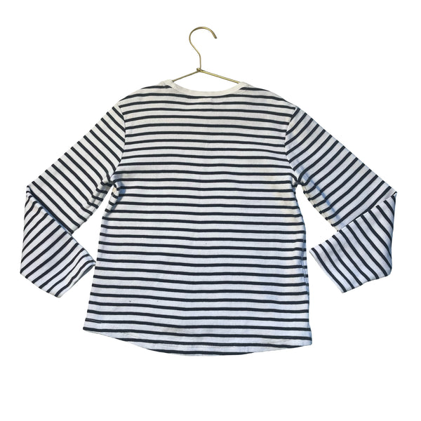 Hema White & Black Striped Waffle Shirt - Size 134-140 (8-10)