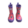 Hatley Pink & Purple Heart Print Rain Boots - Size 9