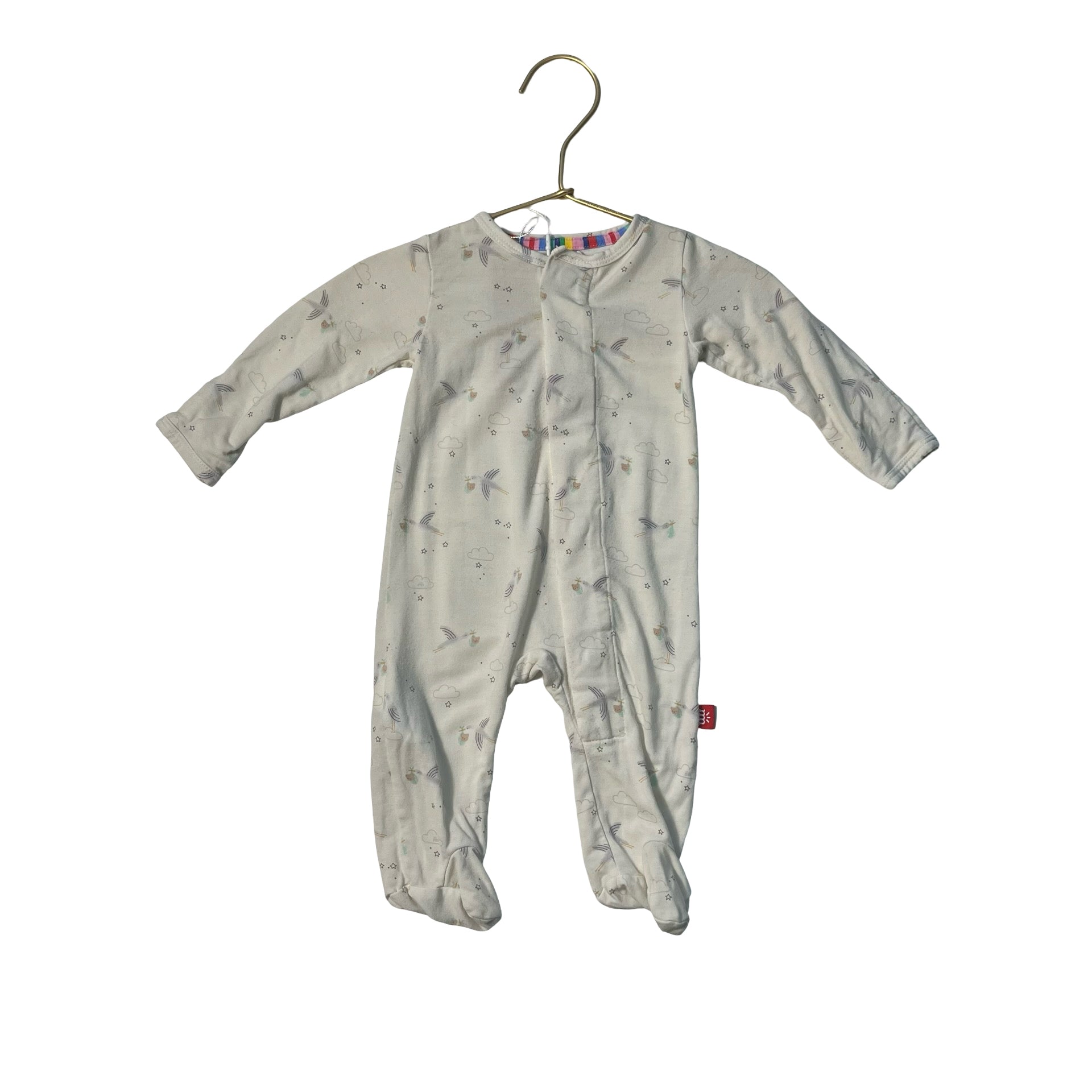 Magnetic Me Ivory Stork One Piece - Size Newborn