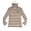 Wynken Ivory & Black Striped Ribbed Turtleneck - Size 4Y