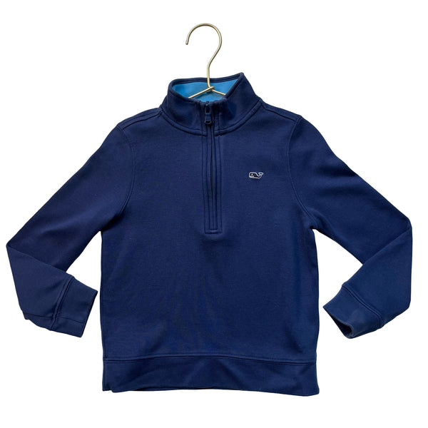 Vineyard Vines Navy Quarter-Zip Pullover - Size 5