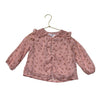 Zara Pink & Metallic Gold Floral Blouse - Size 2-3