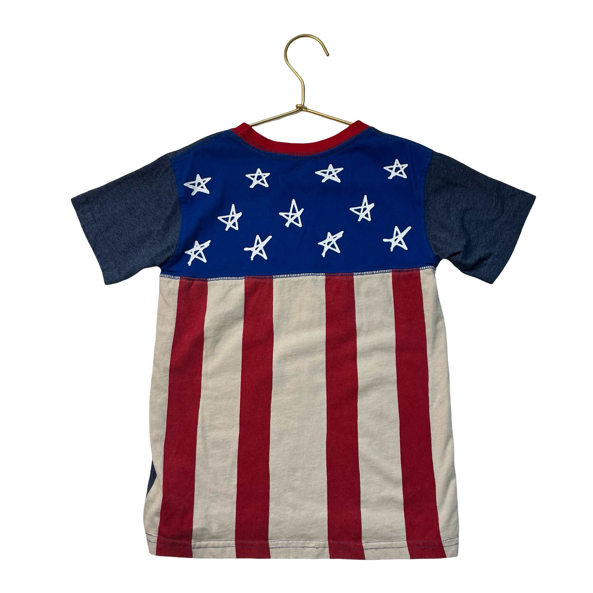 Wes and Willy USA Flag Car Graphic T-Shirt - Size 4