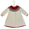 Hanna Andersson Ivory, Red, Navy Fair Isle Cotton Sweater Dress - Size 2T