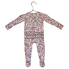 Posh Peanut Pink Floral, Princess, Castle Print Footed PJs - Size 3-6 Mo