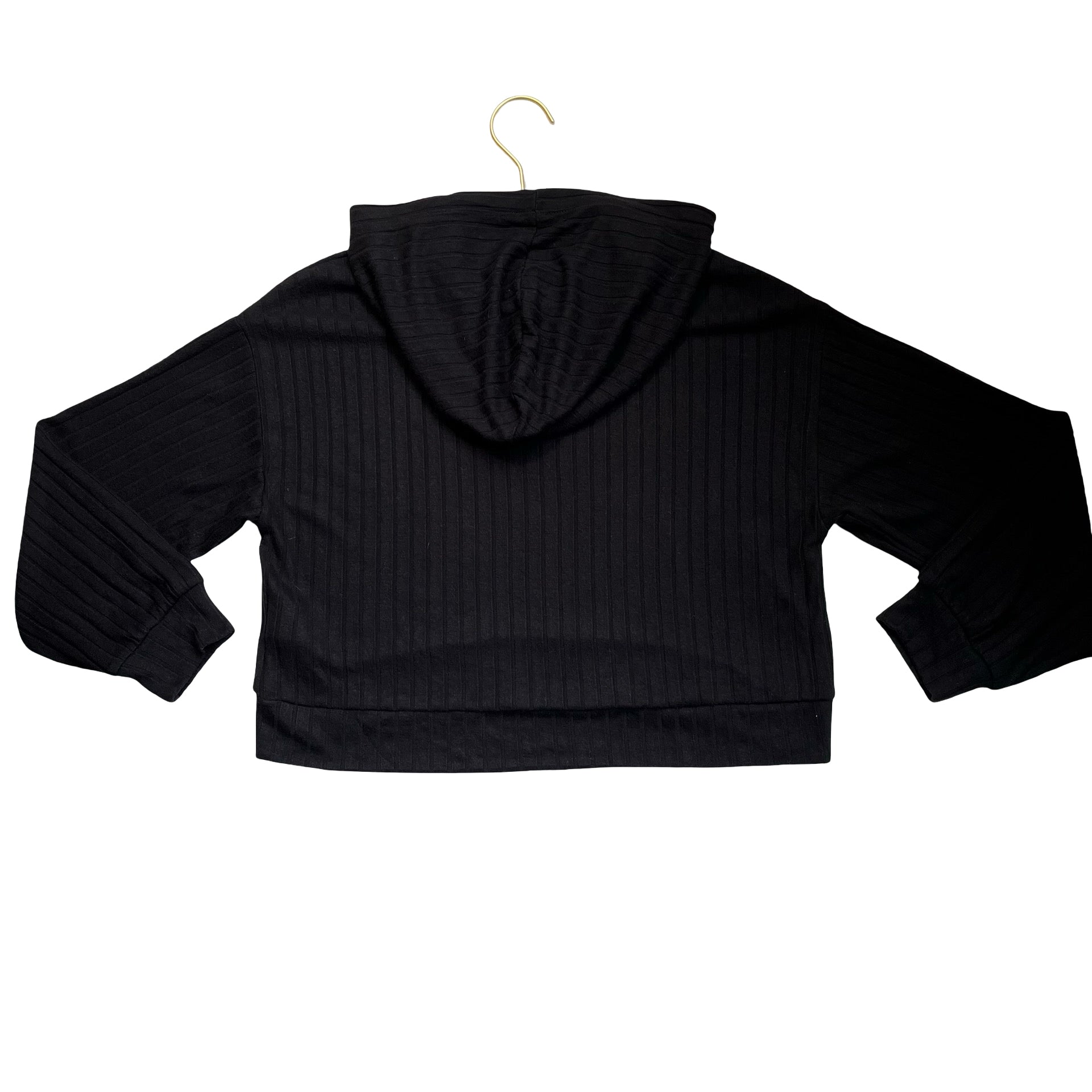 Gap Kids Black Ribbed Hooded Shirt - Size L 10