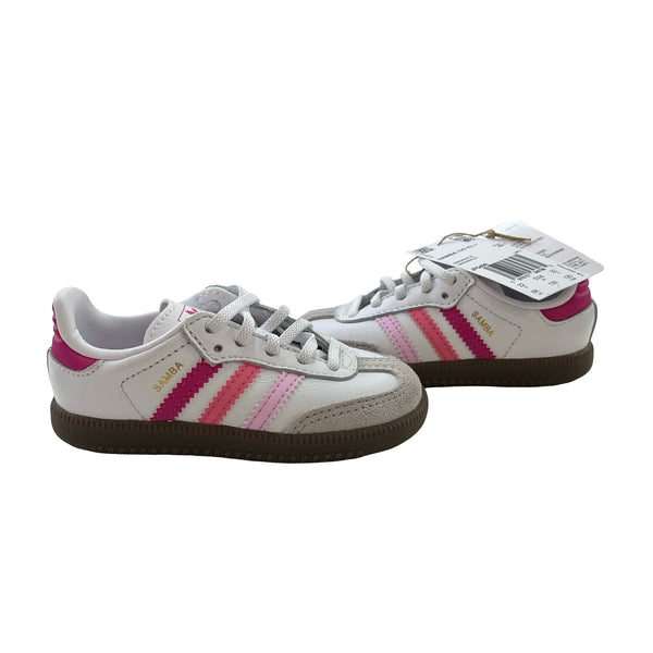 Adidas Samba White & Pink Sneakers with Tags - Size 6K