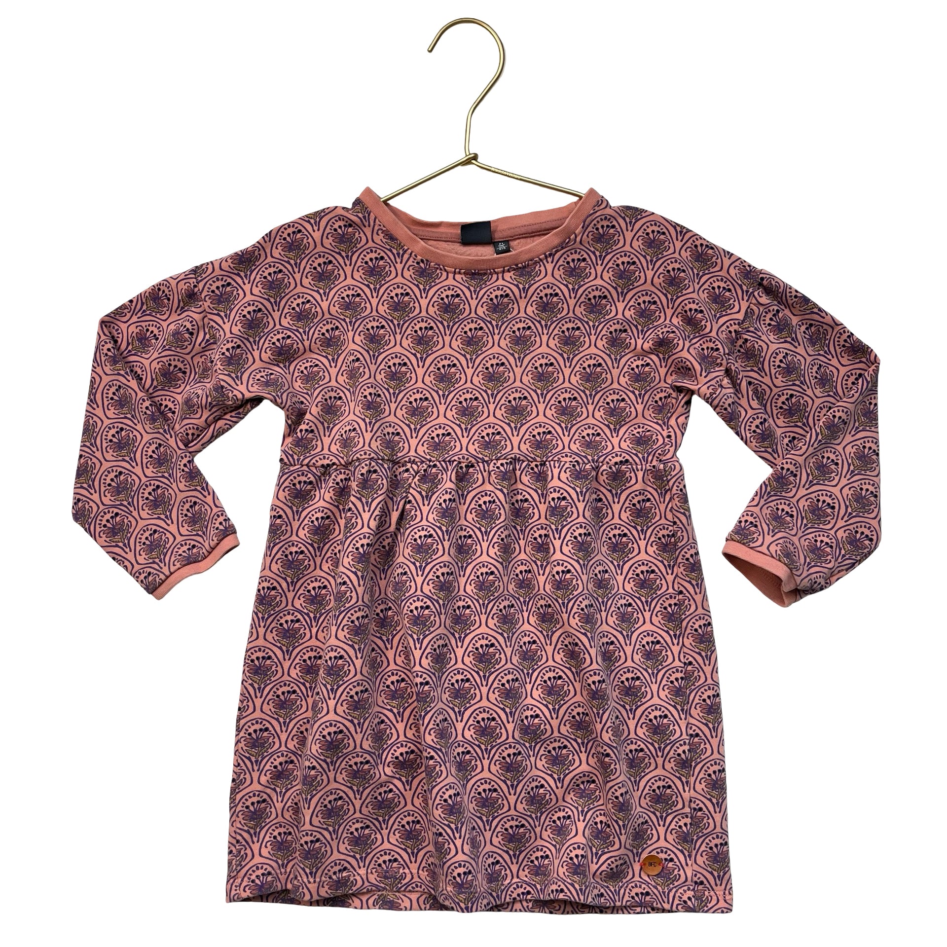 Babyface Dusty Pink & Purple Flower Print Dress - Size 4