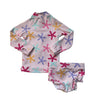 Monica + Andy Peach Starfish Print 2 Piece Swim Suit - Size 6-9 Mo