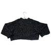 Art Class Black & Silver Cropped Eyelash Sweater - Size S 6-7
