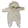 Nordstrom Ivory & Black Star Quilted Velour Bunting - Size 3 Mo