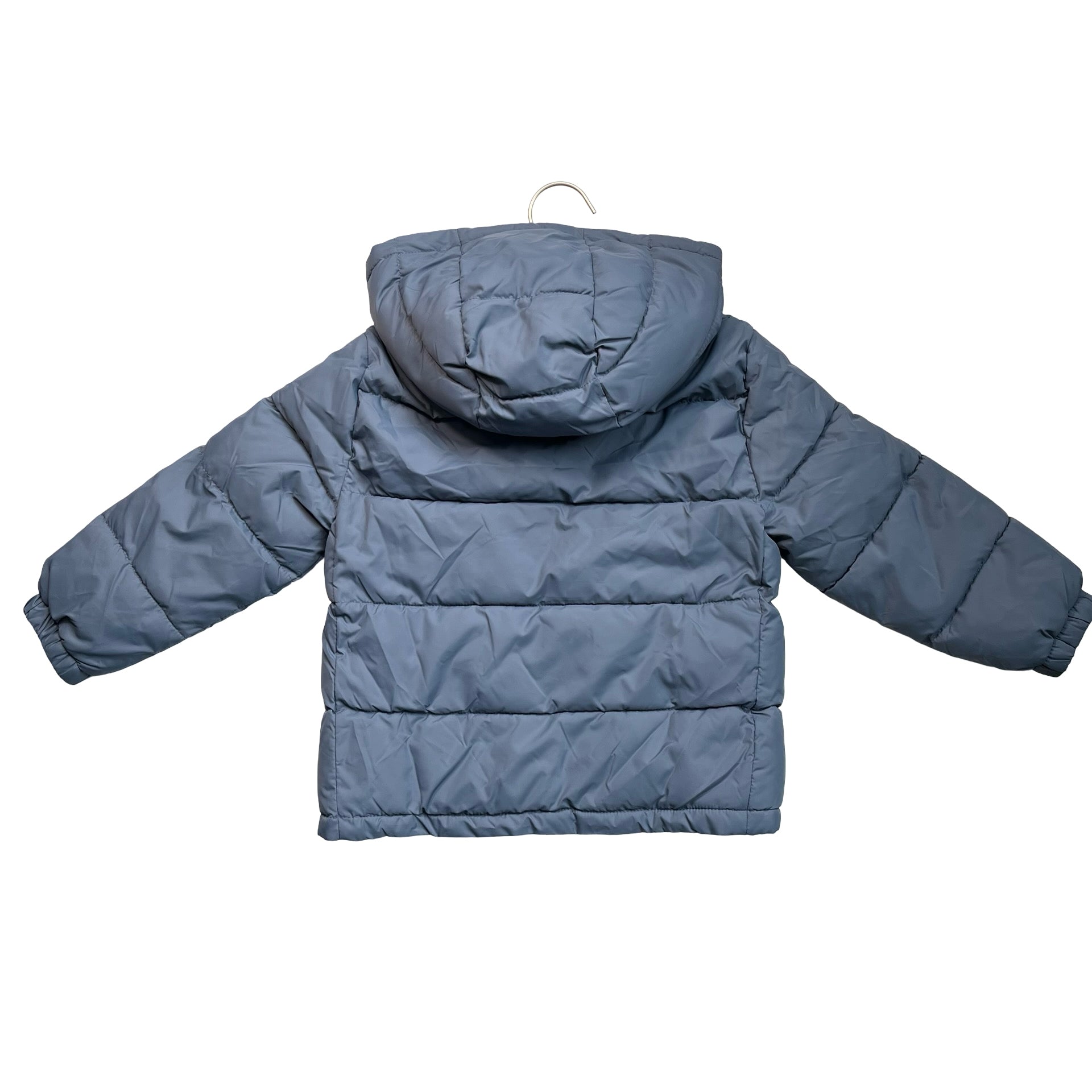 Mango Stone Blue Hooded Puffer Jacket - Size 5/6