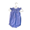 Bailey Boys Blue Check Smocked Embroidered Sailboat Bubble Romper - Size 9 Mo