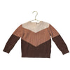 H&M Brown, Tan, Ivory Chevron Cotton Sweater - Size 3T