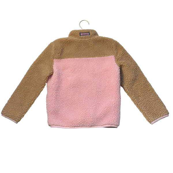 Vineyard Vines Pink & Tan Sherpa Jacket - Size S 7-8