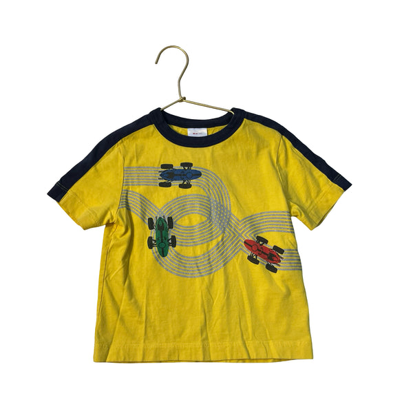 Hanna Andersson Yellow Race Car T-Shirt - Size 3