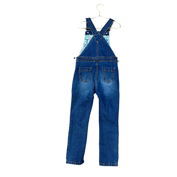 Boden Embroidered Rainbow Denim Overalls - Size 6-7Y