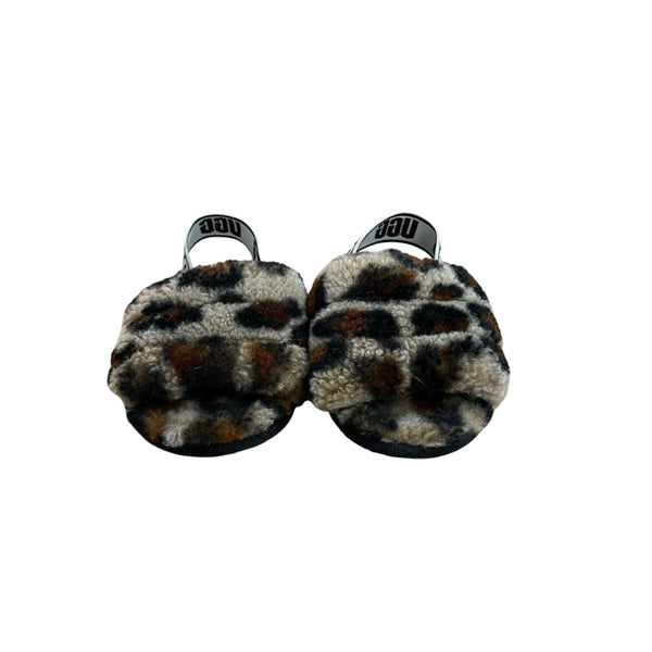 UGG Leopard Sherpa Slippers - Size 7 Estimated