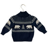 Old Navy Navy Cotton Shawl Neck Polar Bear Sweater - Size 12-18 Mo