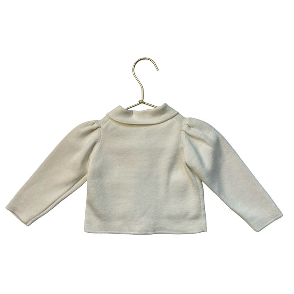 Janie and Jack Ivory Gold Button Cardigan - Size 6-12 Mo