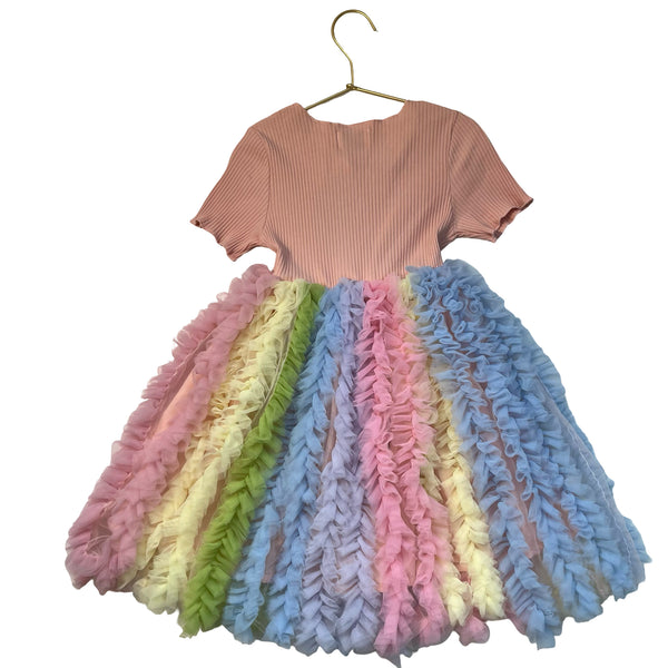 Lola & The Boys Pastel Ruffle Tulle Dress - Size 6