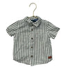 7 For All Mankind Green & Ivory Stripe Linen-Blend Shirt - Size 12 Mo