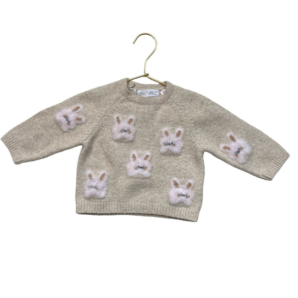 Zara Tan Bunny Sweater - Size 6-9 Mo