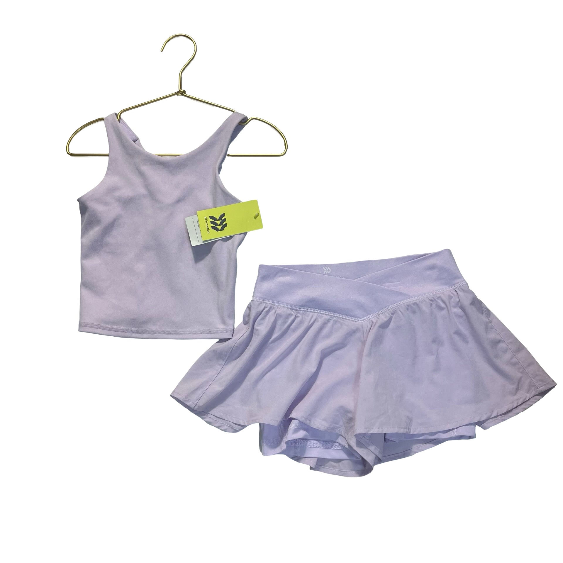 All in Motion Lavender Athletic Shorts & Tank Set - Size XS 4-5