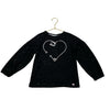 Appaman Black & Silver Glitter Heart Safety Pin Lightweight Sweatshirt - Size 7
