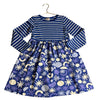Hanna Andersson Royal Blue & Ivory Stripe, Star & Geo Dress - Size 6/7